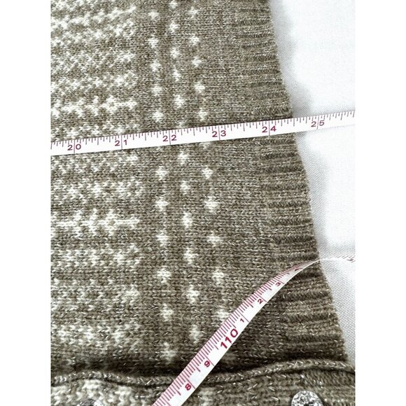 Telluride M Lambswool Fair Isle Cardigan Sequin Coastal Grandma Granny Cozy Warm - Picture 8 of 8